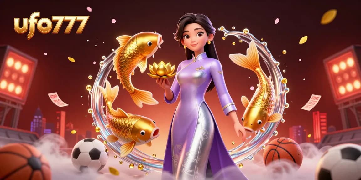 Experience thrilling sports betting with ufo777 in a vibrant 3D scene showcasing winning opportunities.
