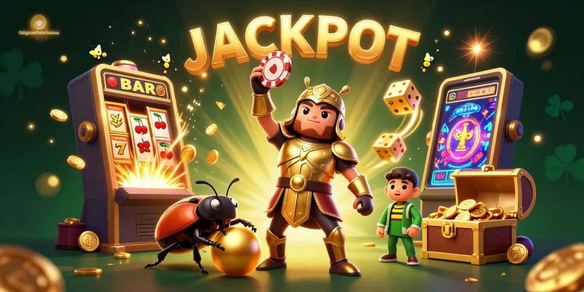 Experience thrilling jackpots at taigamebancaanxu with vibrant casino elements in a dynamic 3D setting.
