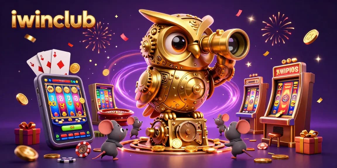 Spin and win at iwinclub with golden owl and vibrant slot games, a unique casino experience.