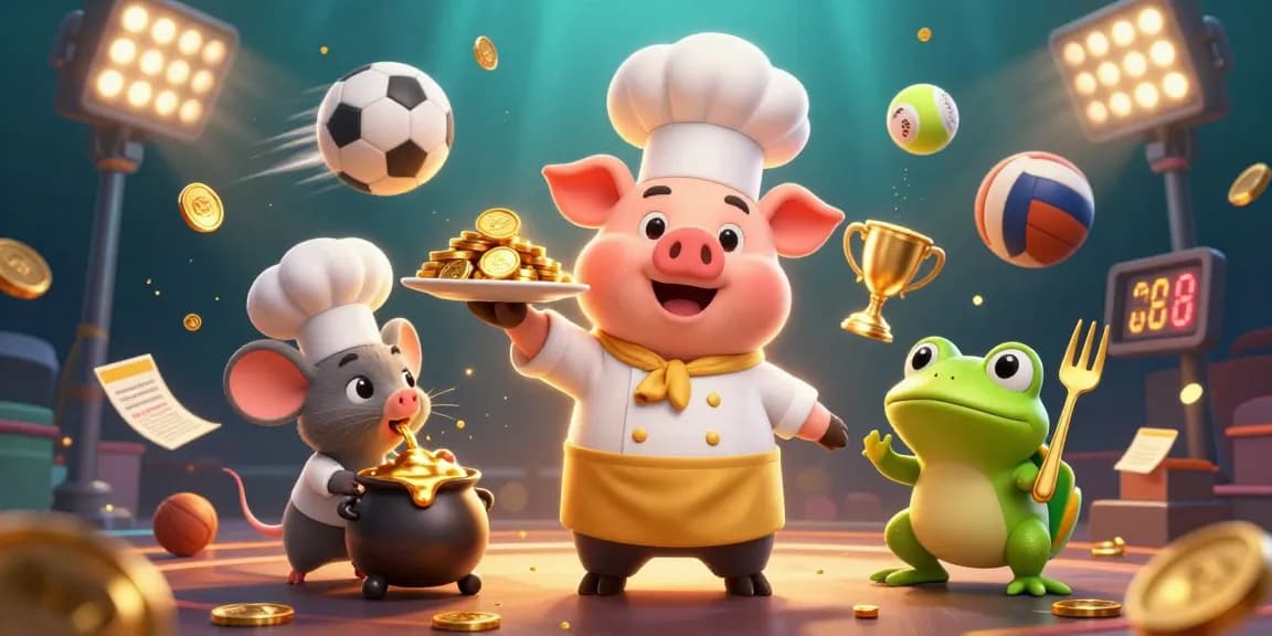Experience excitement with gamenohuuytin99 illustrated through a lively casino scene of gold coins and sports.