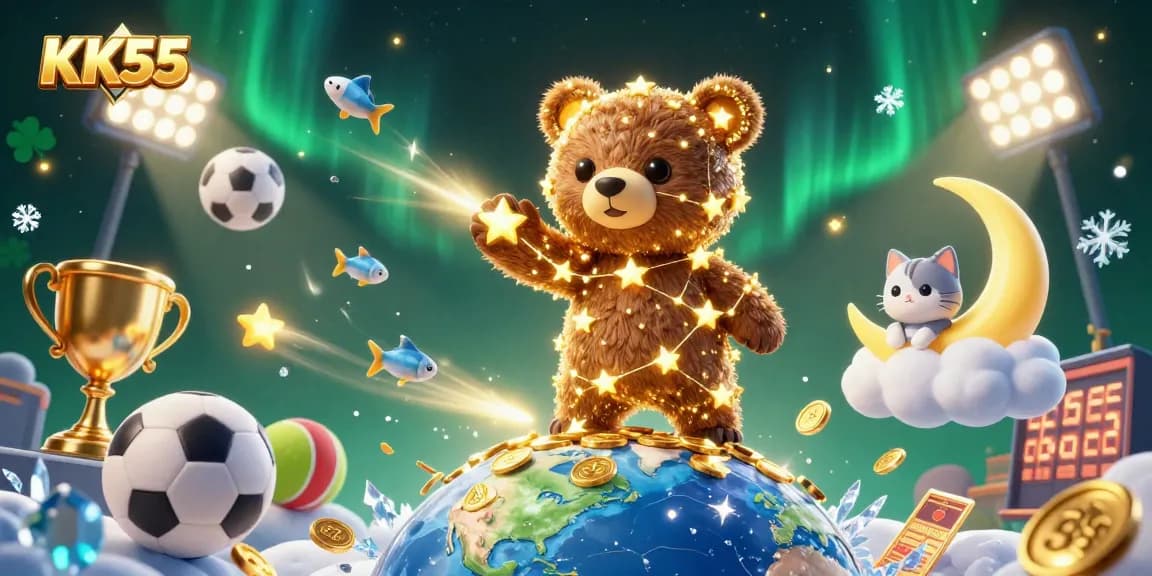 KK55 players enjoy an exciting night under a starry sky while winning big at the online casino.