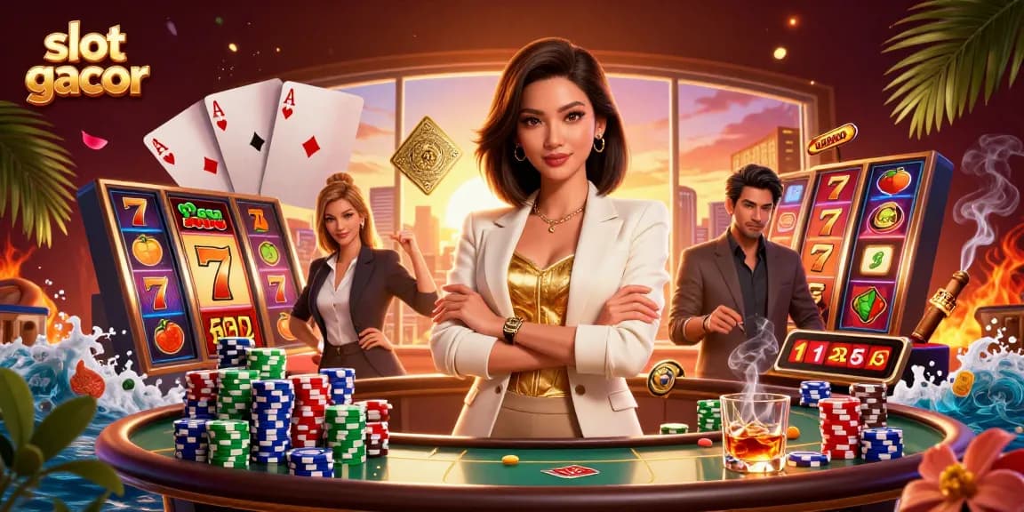 Experience thrilling action in slot gacor games with this glamorous casino scene.