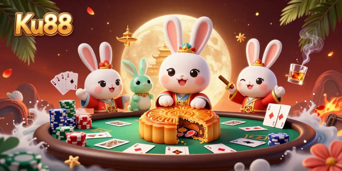 Experience thrilling gaming at Ku88 with a vibrant, energetic casino scene featuring poker elements.