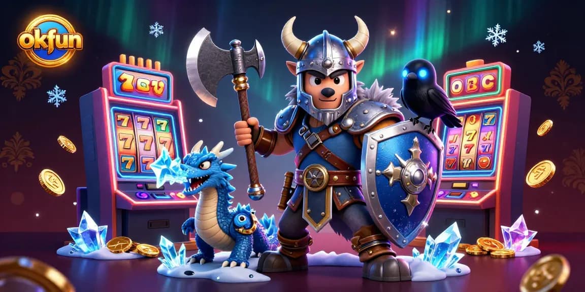 Spin the reels of okfun's engaging slots, featuring colorful 3D elements and dynamic characters.