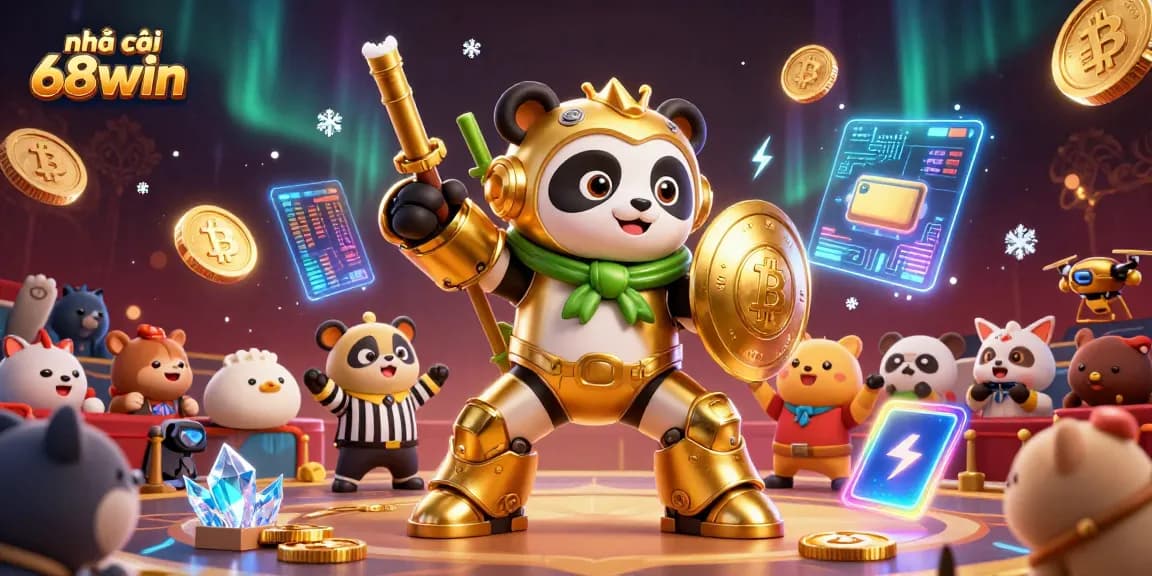 Engage in the thrilling action of nhà cái 68win with vibrant gaming elements and a captivating scene.