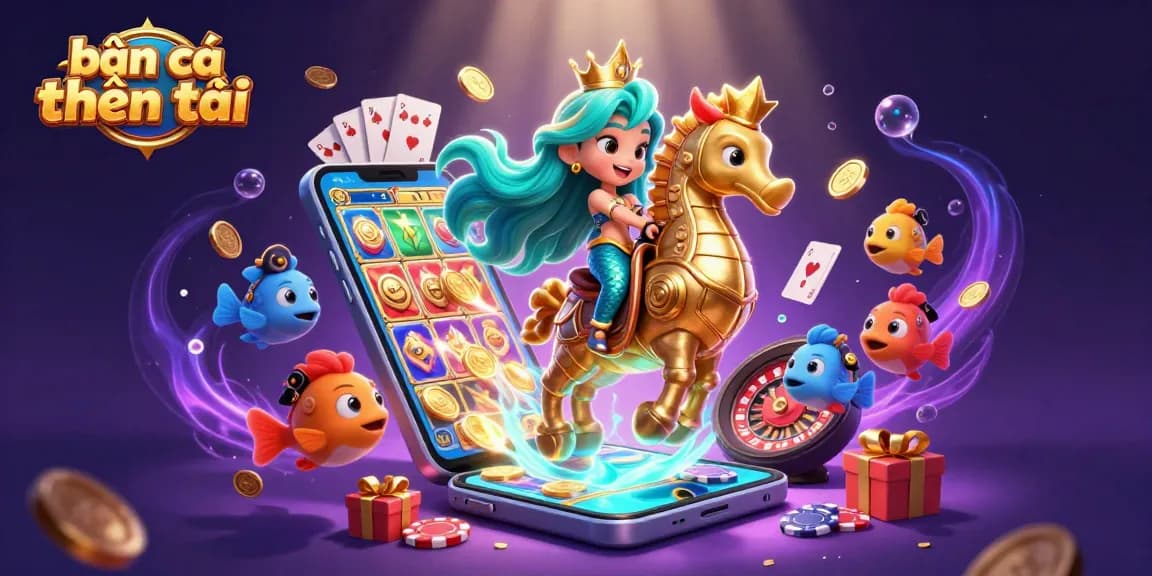 Experience the excitement of bắn cá thần tài with colorful characters and dynamic gaming elements.