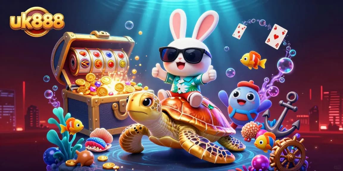 Engage with excitement at uk888 with a colorful casino-themed underwater adventure in 3D
