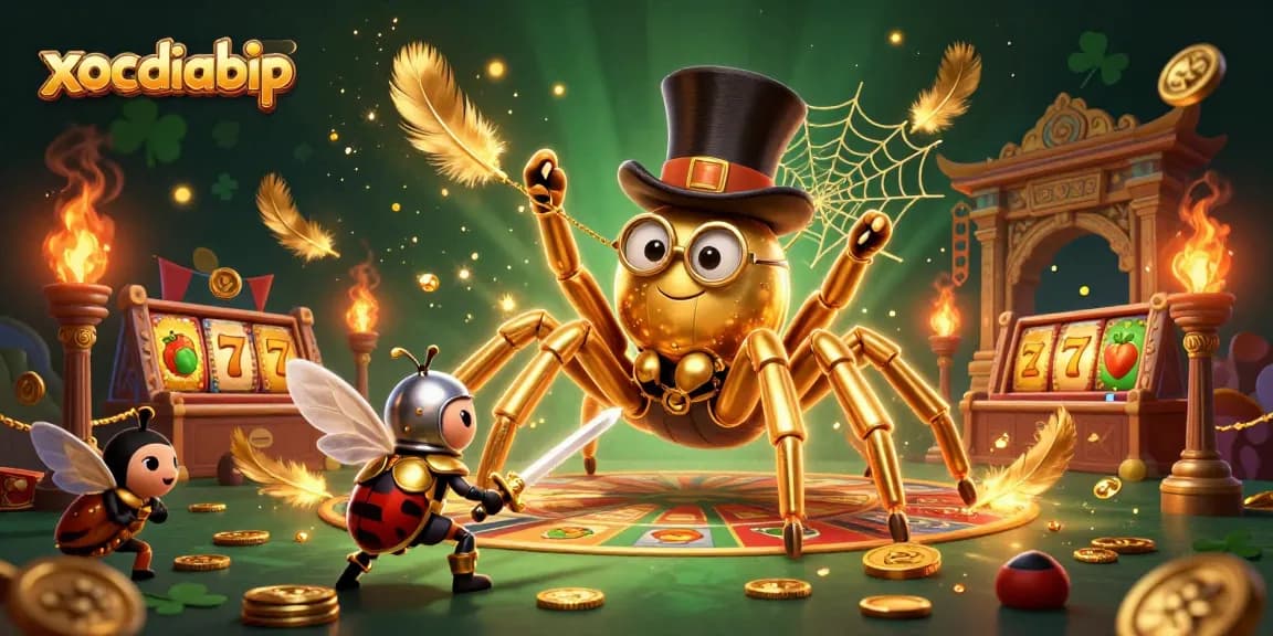 xocdiabip spins a thrilling slot adventure with brave characters amid a vibrant casino landscape