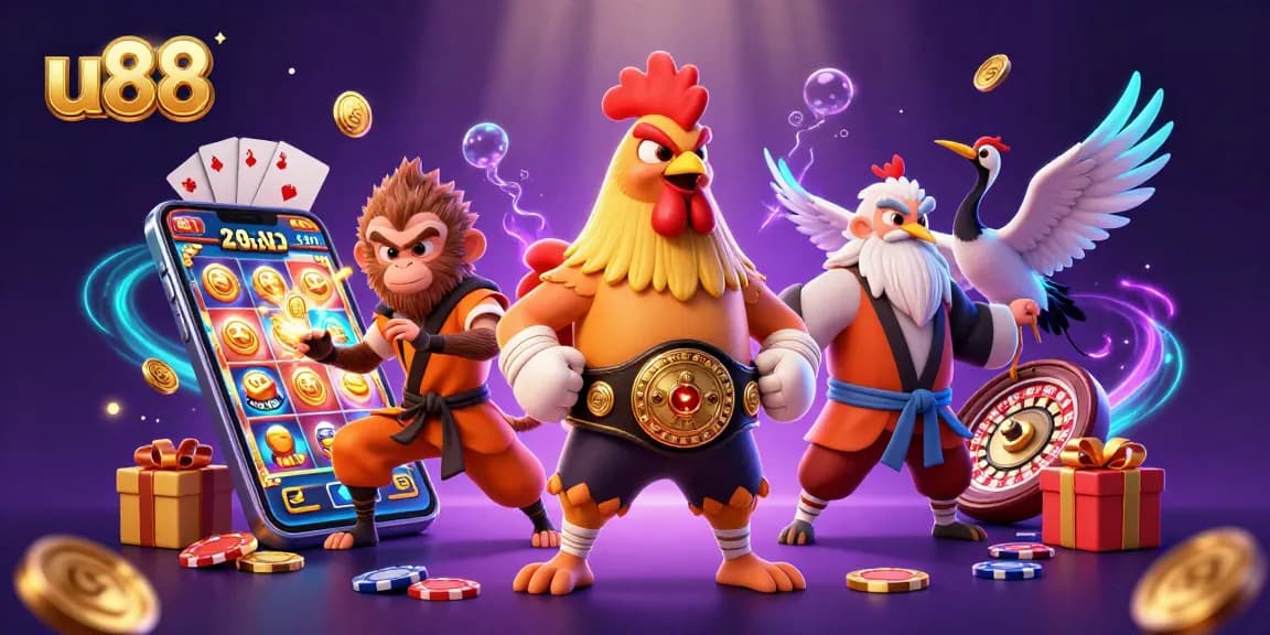 Experience thrilling gaming with u88 featuring dynamic characters in an engaging casino scene.