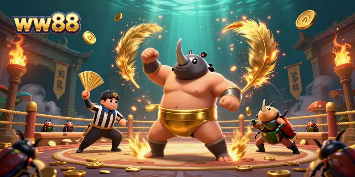 Experience thrilling wins at ww88 while the sumo beetle champion sends coins flying in the action-packed casino.