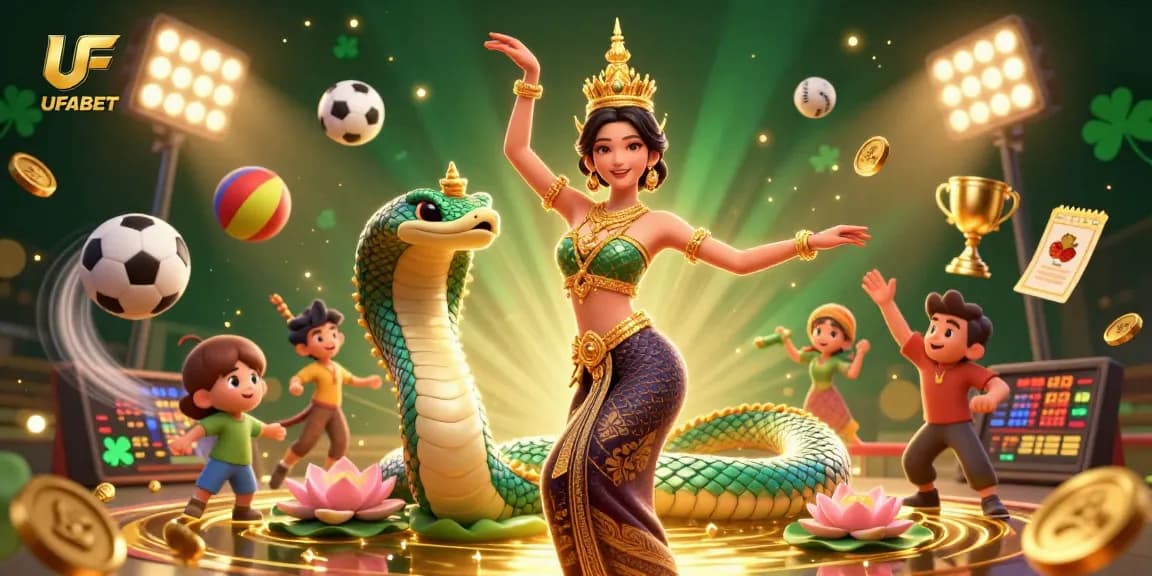 Place your bets with UFABET in this vibrant 3D casino scene featuring diverse sports elements!