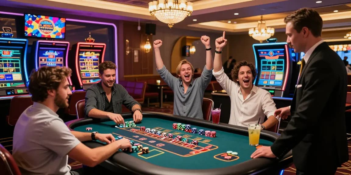 Exciting KO66 casino gaming scene with players at the roulette table.