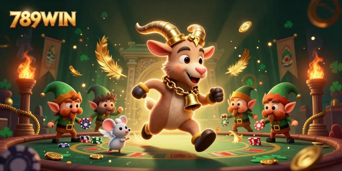 Take a thrilling chance with 789WIN at this lively casino scene featuring animated characters and vibrant game elements.