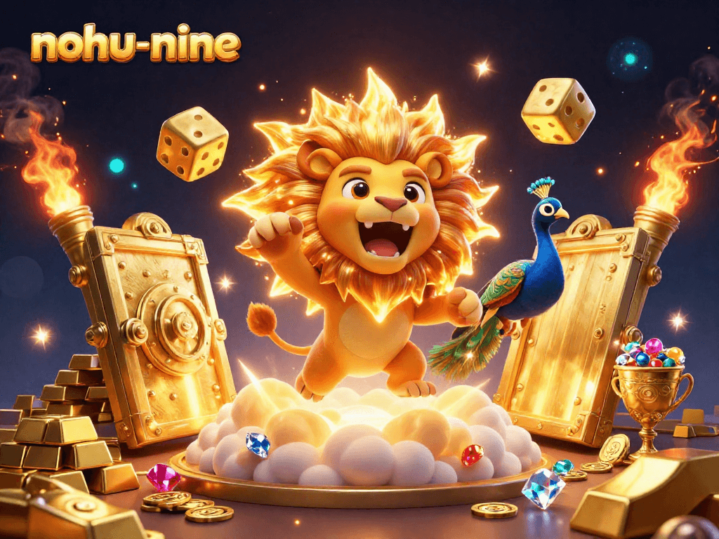 Nohu-nine gameplay showcasing thrilling moments with vibrant golden visuals in an engaging casino atmosphere.