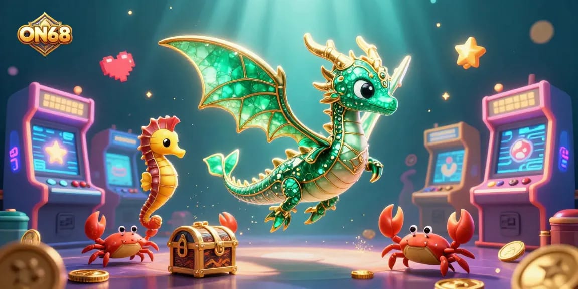 Experience gaming excitement at ON68 with dynamic sea dragon and treasure themes.