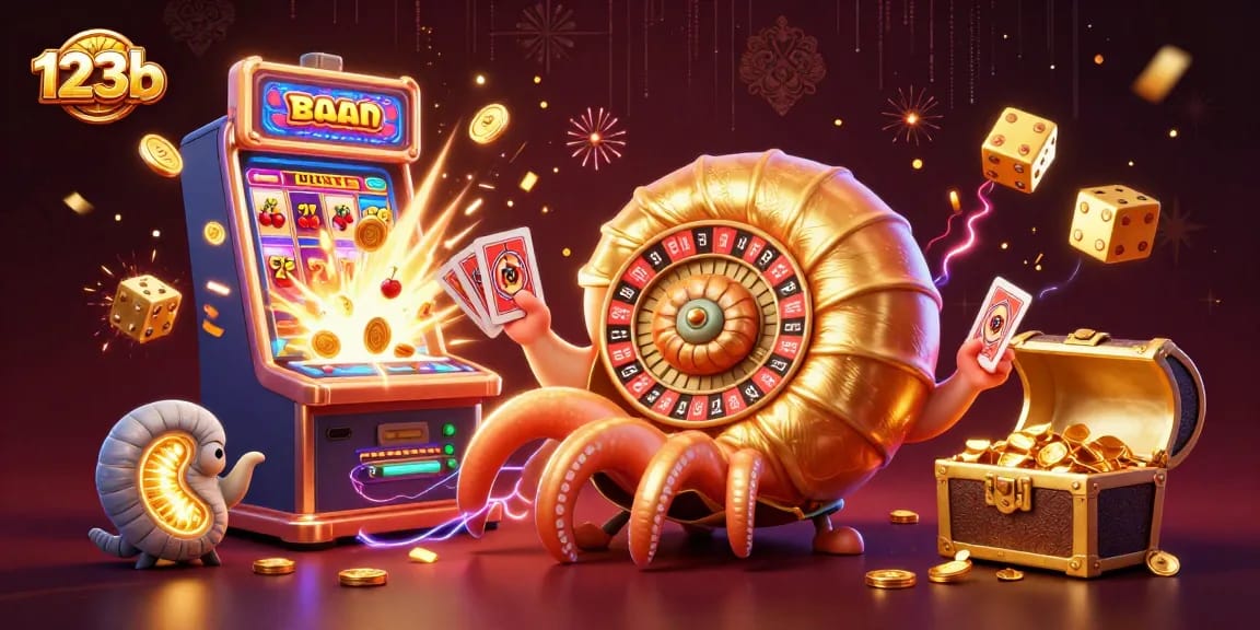 Experience exciting gaming action in 123b's vibrant online casino environment with dynamic visuals.