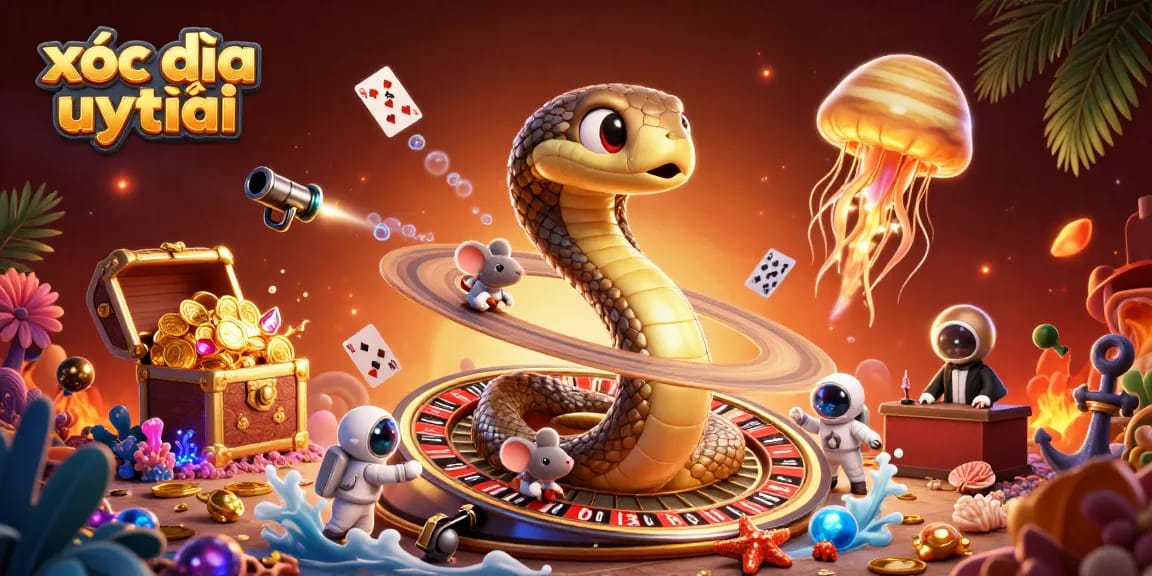 Engage with xóc đĩa uy tín through exciting gameplay as players bet on this thrilling cosmic-themed scene.