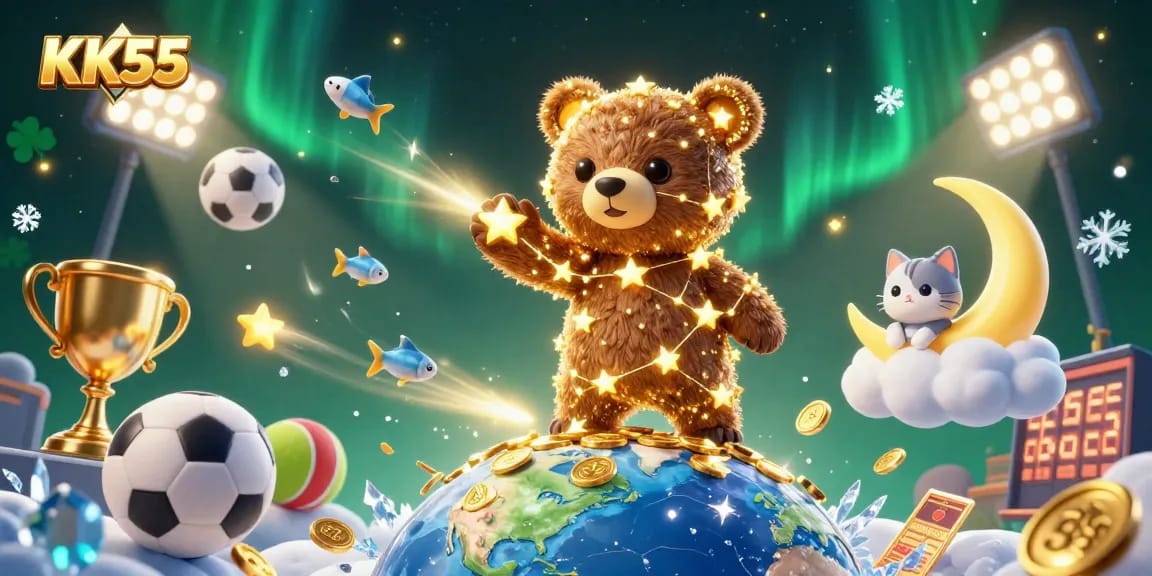 KK55 players enjoy an exciting night under a starry sky while winning big at the online casino.