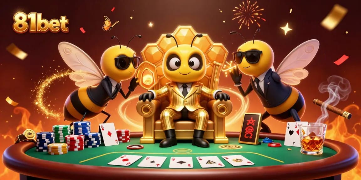 Experience high-stakes entertainment at 81bet with our vibrant casino scene, featuring a dynamic bumblebee mob boss.
