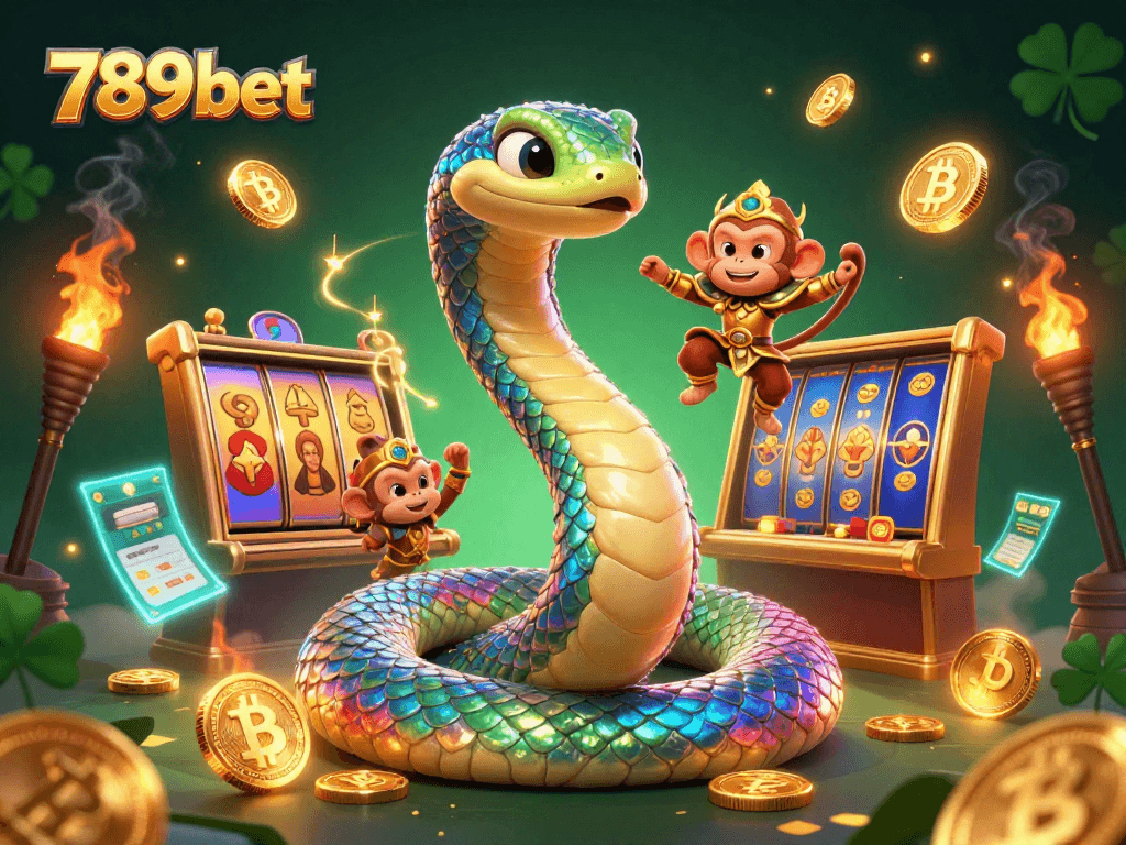 Experience thrilling casino adventures with 789bet as the playful monkey king and rainbow serpent bring luck to your game.