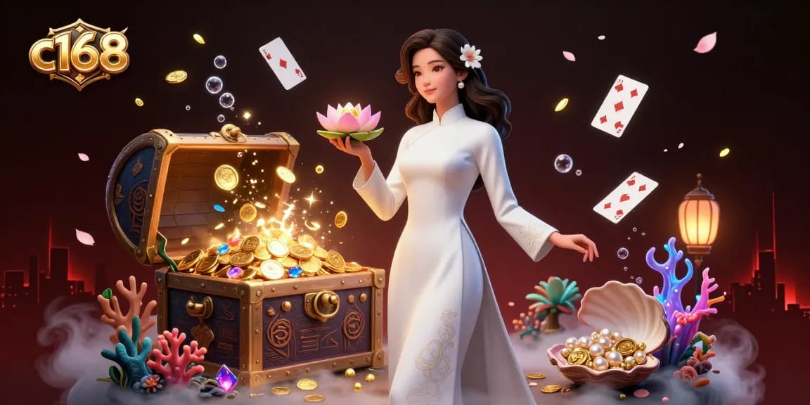 Engage with c168's vibrant casino adventure featuring gold coins, cherry blossoms, and immersive gameplay.