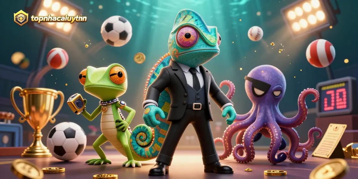 Experience thrilling action in topnhacaiuytinn with vibrant 3D characters and energetic gambling elements.