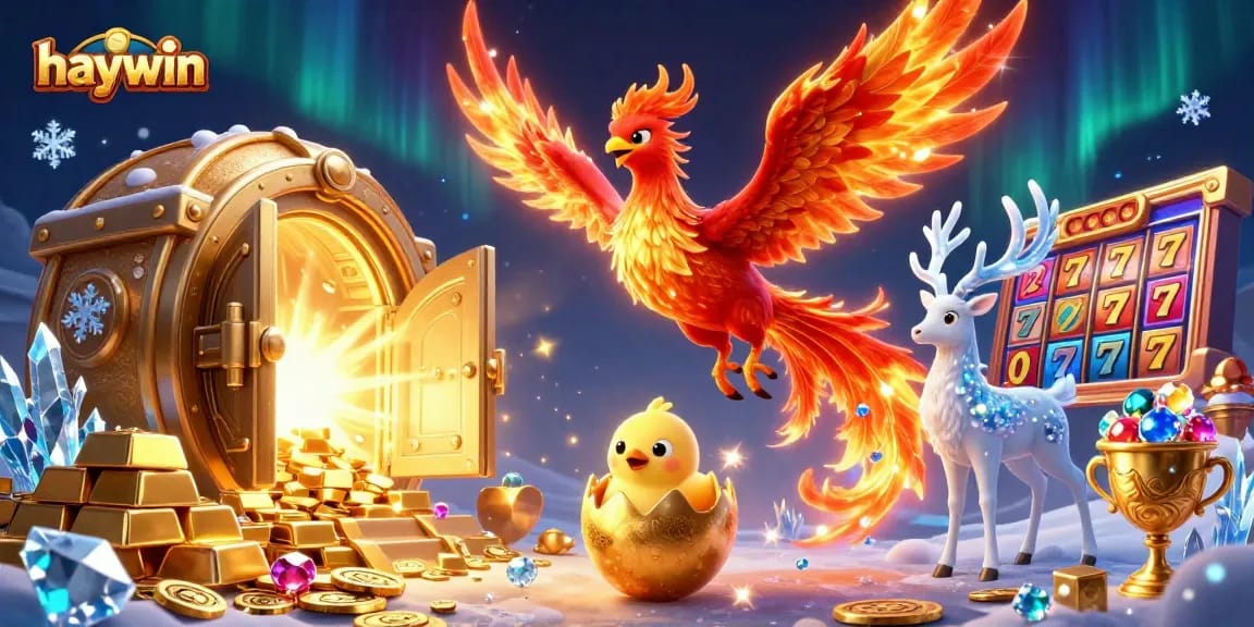 Experience jackpot excitement with haywin’s enchanting casino characters in a vibrant 3D illustration.