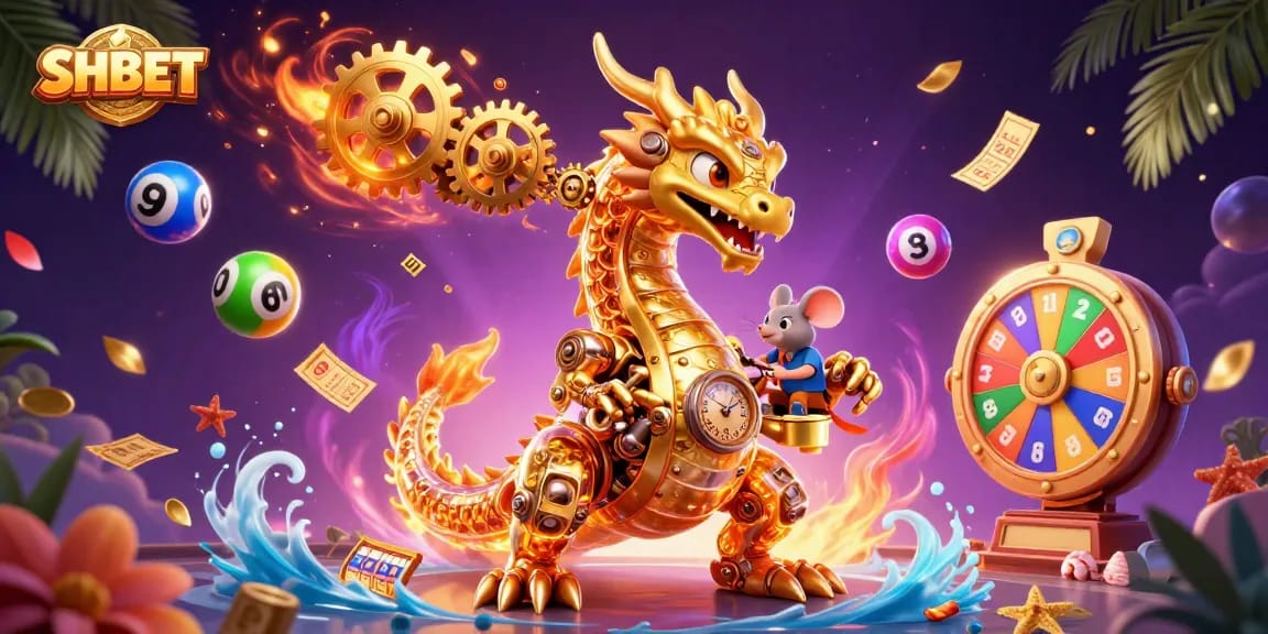 Engage with thrilling winning moments at SHBET with vibrant casino elements in a dynamic scene.