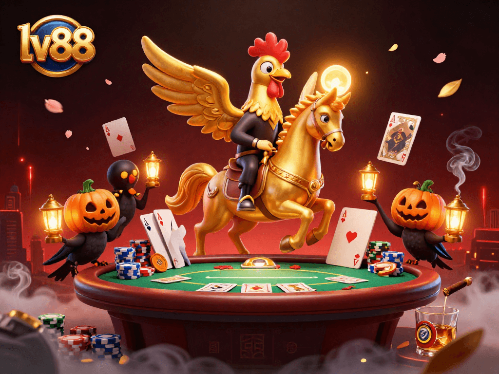 Experience excitement at lv88 with dynamic casino action featuring colorful poker elements and mystical designs.