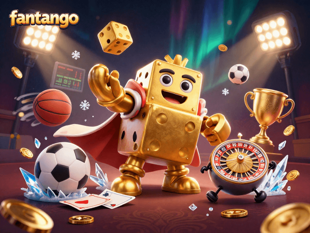 Engage with the exciting world of fantango through a vibrant casino-themed illustration of dynamic characters and elements.