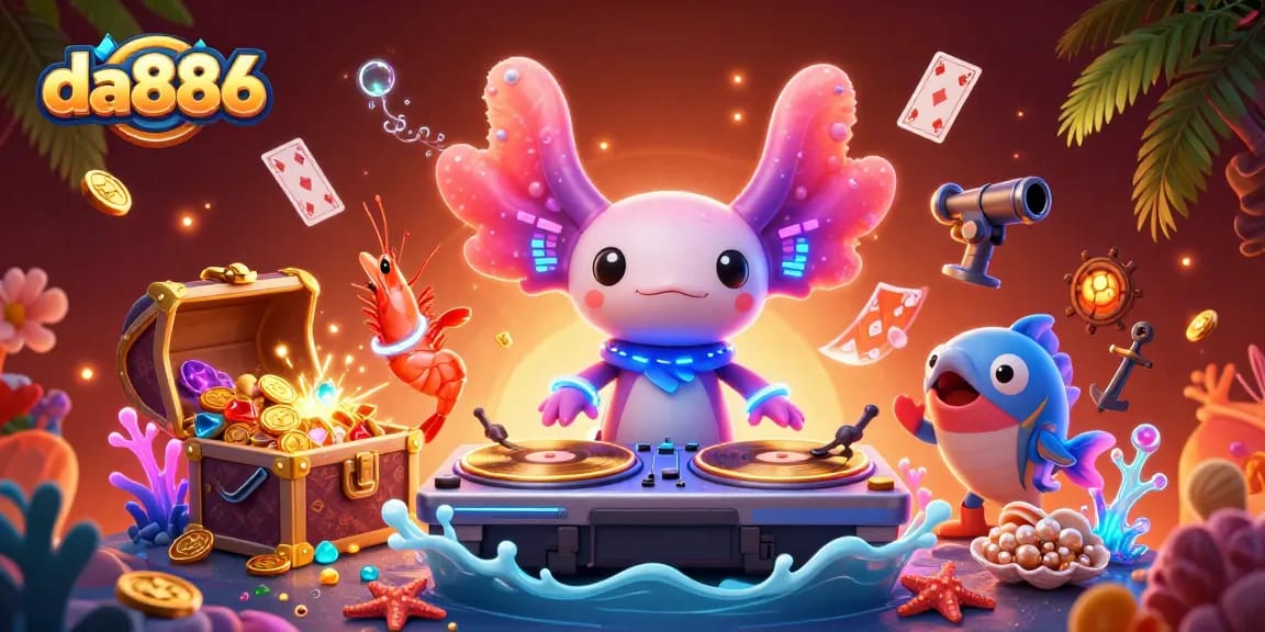 Experience incredible gaming moments at da886 with vibrant underwater scenes featuring animated casino characters.