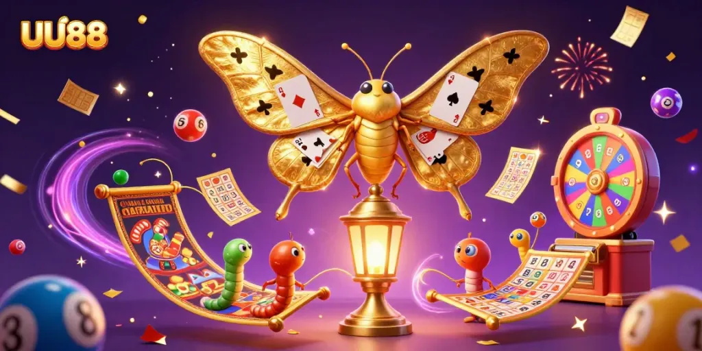 Capture exciting moments at UU88 casino with vibrant lottery balls and a celebratory atmosphere.