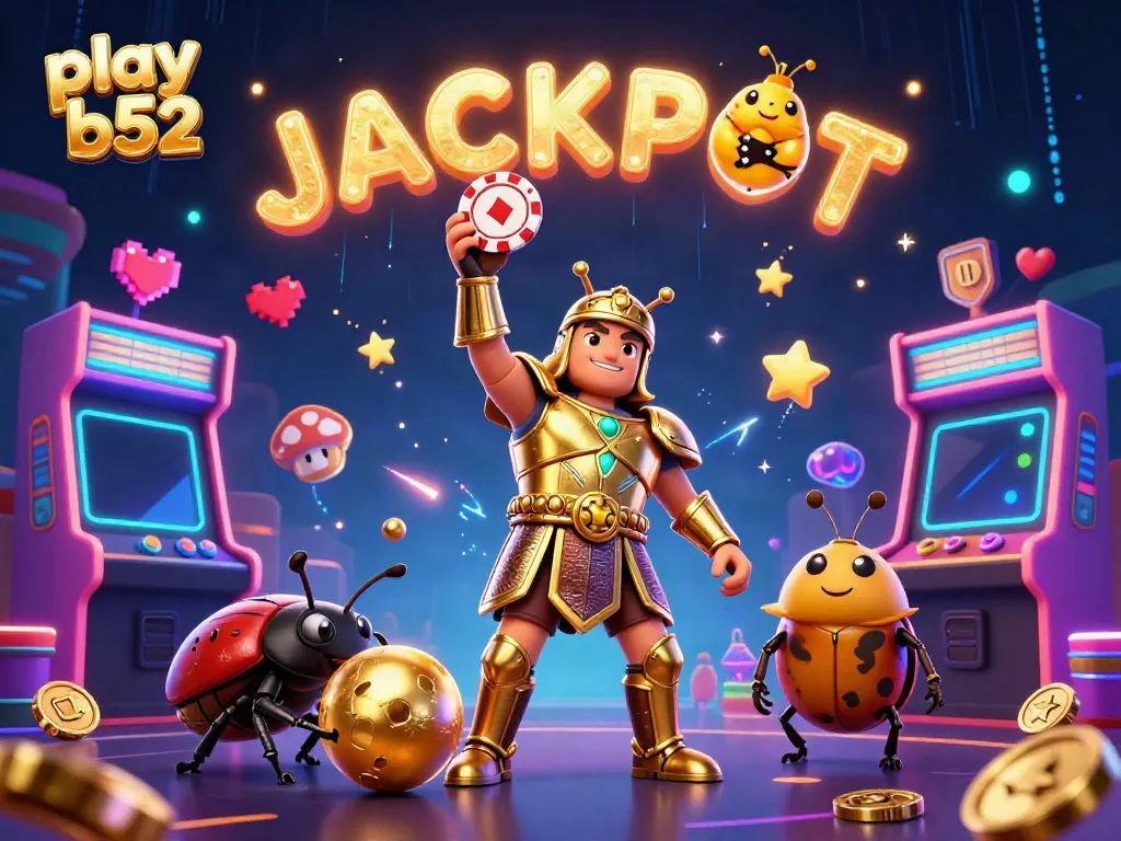 Play b52 with a hero beetle's victory in a vibrant 3D casino world.