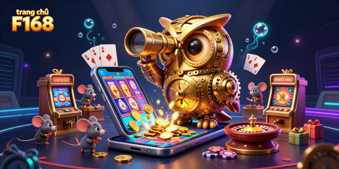 Play and win at trang chủ F168 with vibrant casino elements and dynamic characters.