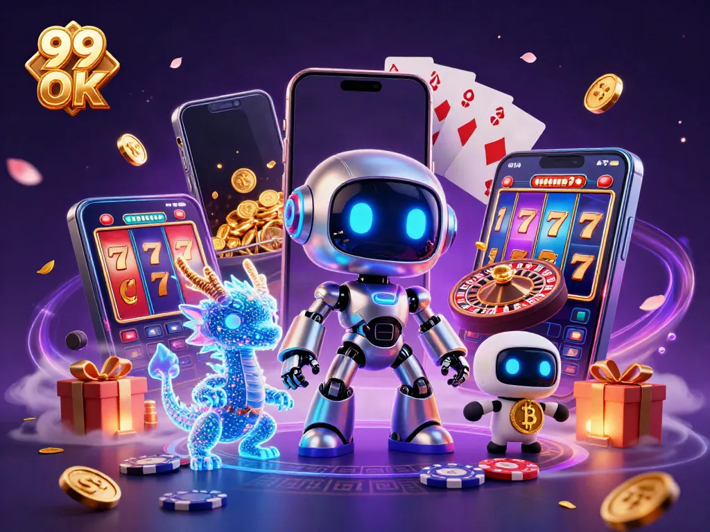 Experience the thrill of playing with 99 OK in a vibrant casino scene filled with exclusive gaming elements.