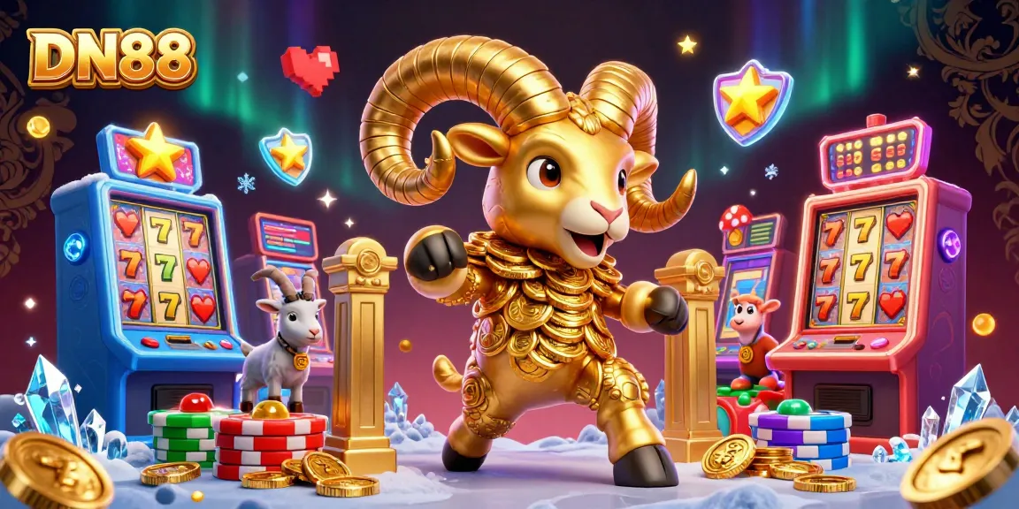 Experience thrilling gameplay at DN88 with 3D game elements and golden rewards in this vibrant casino-themed scene.