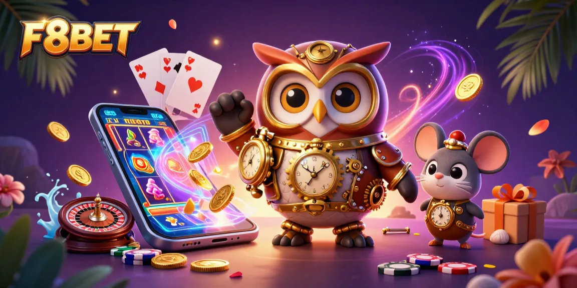 Experience exciting gameplay at F8BET with vibrant slot games, golden coins, and fun casino elements.