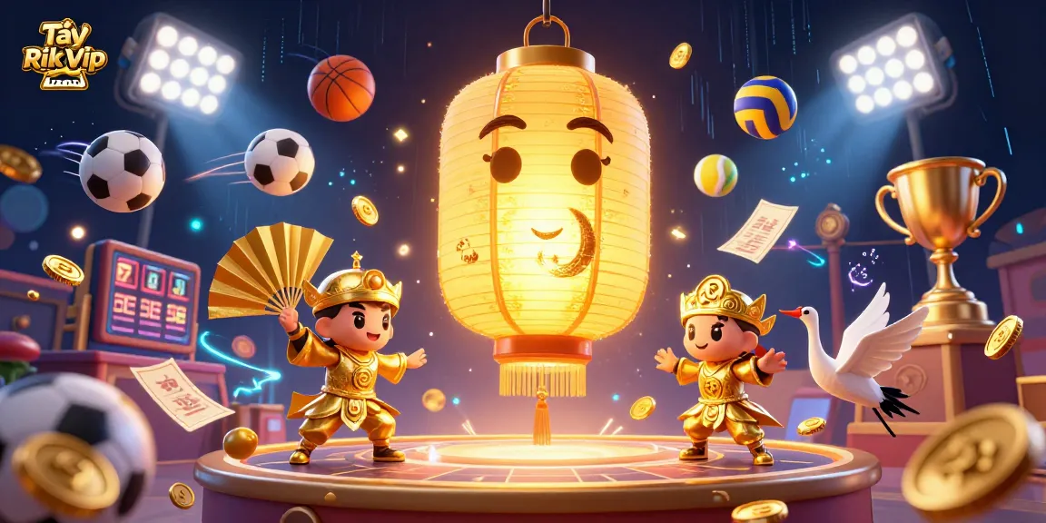 Tải Rik Vip - Join the excitement of dynamic betting with golden elements in a lively casino scene.