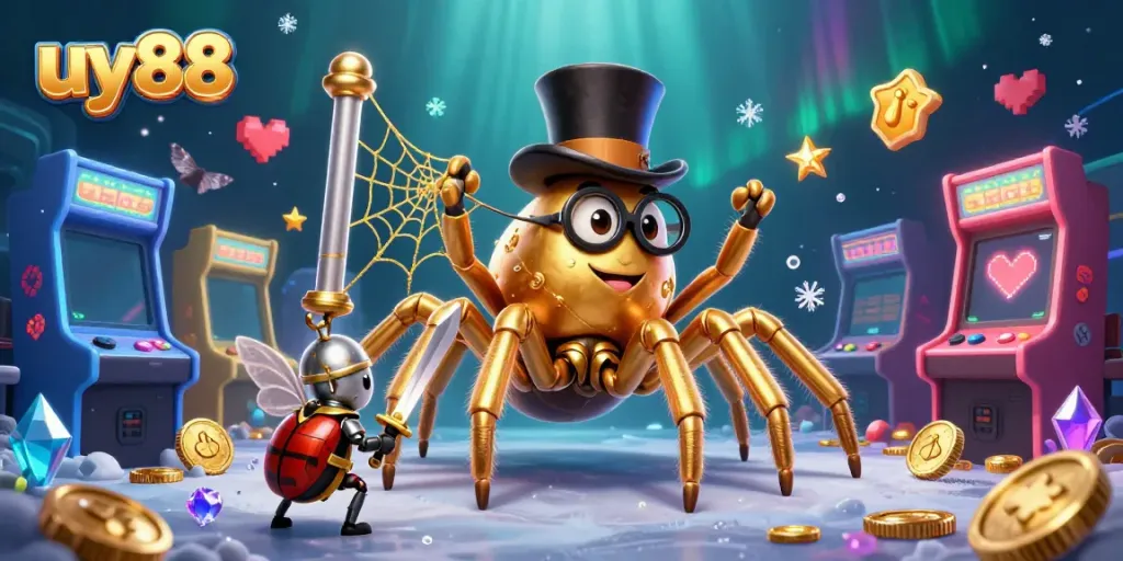 Experience thrilling gaming with uy88, featuring vibrant casino elements and magical characters.