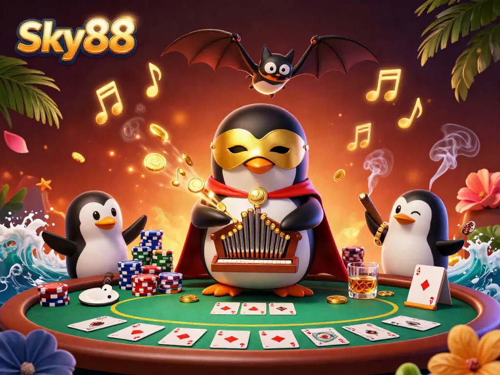 Experience thrilling gameplay at Sky88 with a vibrant casino scene featuring dynamic gaming elements.