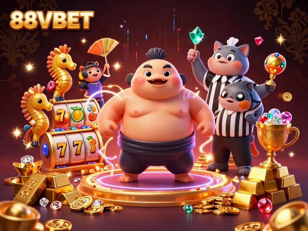 Engage with unique 88VBET slots experience featuring vibrant fugu and catfish amidst treasure