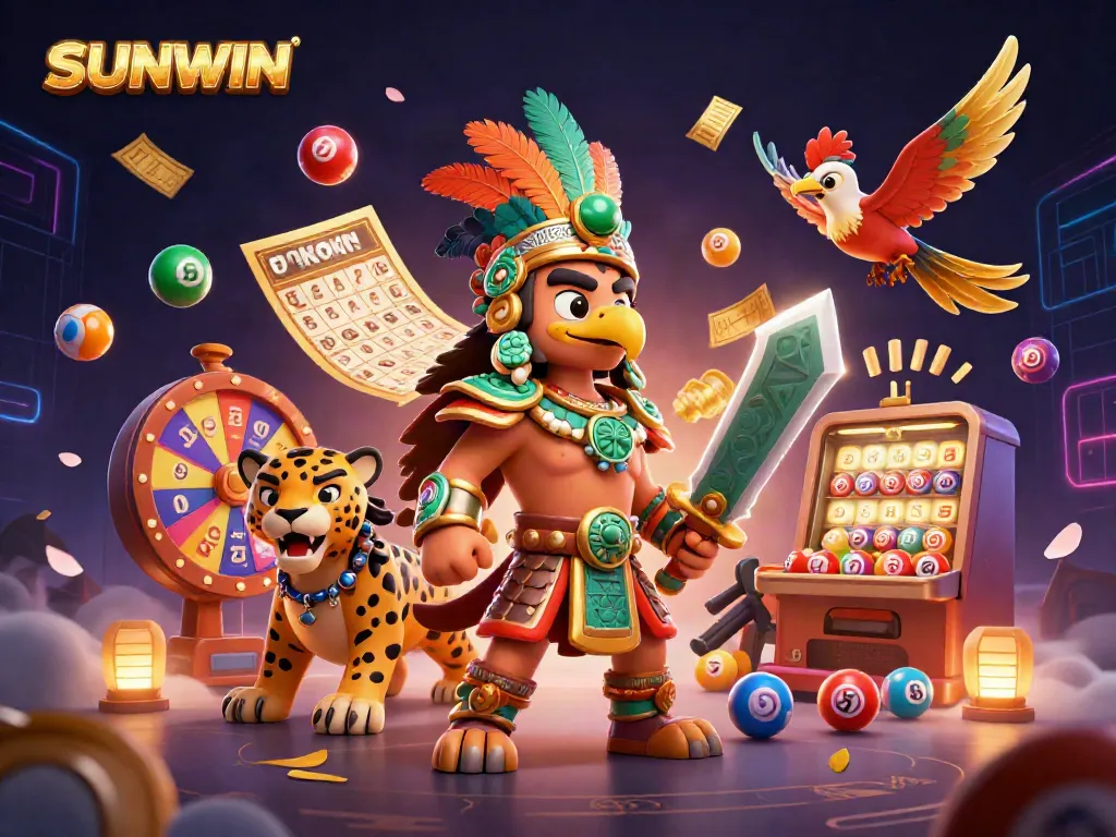 Engage in thrilling gameplay with SUNWIN, featuring vibrant lottery elements and dynamic characters.