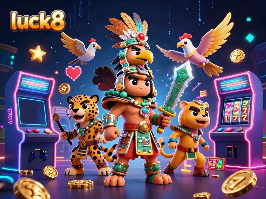 Experience thrill and excitement with luck8 as vibrant characters engage in immersive casino gaming.