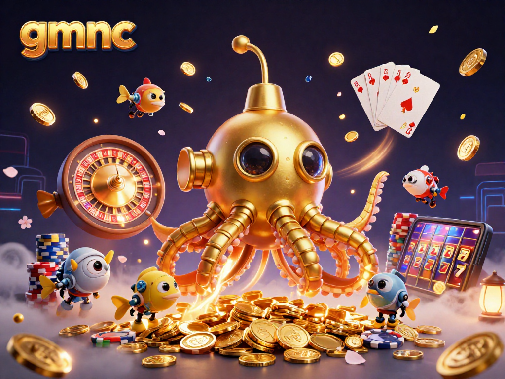 Experience exciting gameplay at gmnc with the golden kraken submarine and dazzling casino elements.