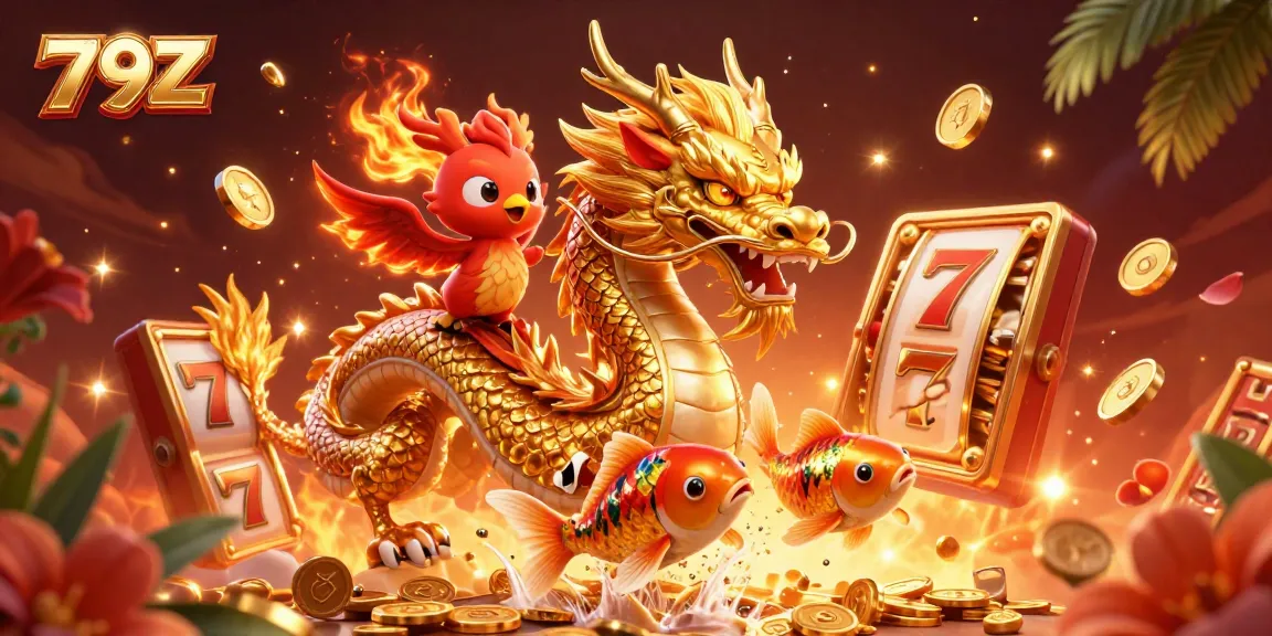 Experience the thrills of 79Z with a dynamic 3D casino scene featuring a powerful dragon and magical elements.