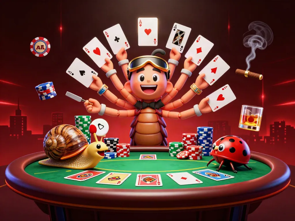 Experience the thrill of TN88 with vibrant casino characters at an action-packed poker table.