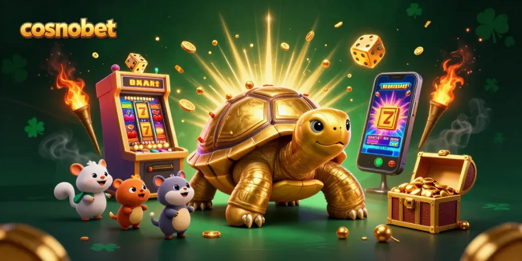 Experience exciting casino adventures with cosmobet featuring a whimsical tortoise pinball machine.