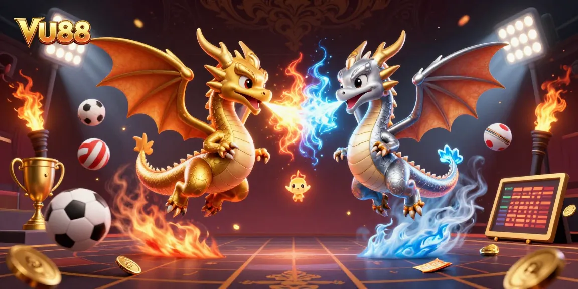 Experience the excitement at VU88 with dragons and dynamic sports elements, capturing the spirit of gaming.