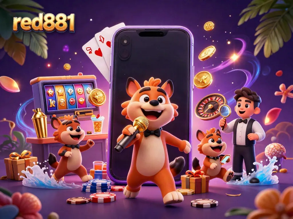 Experience the vibrant and dynamic atmosphere of red881 with hyenas in a lively casino scene