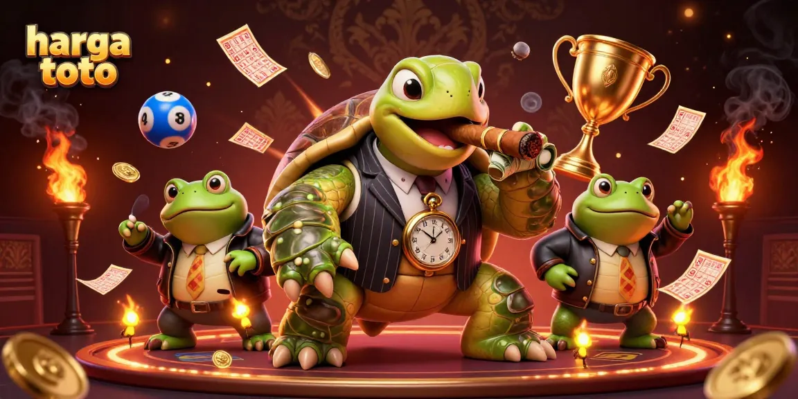 Engage in thrilling lottery games with harga toto featuring a unique illustration of a massive turtle in a casino!